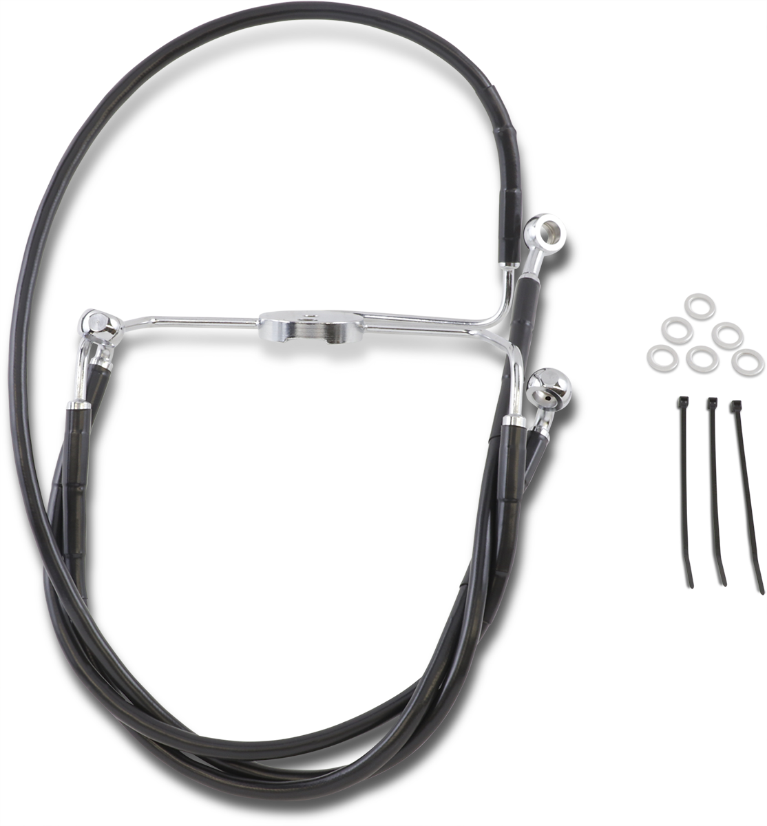 Drag Specialties Extended Stainless Steel Front Brake Line Kit 1741-2525