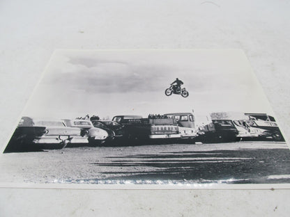 Evel Knievel Motorcycle Jump Photo 8X10" Black & White B&W Harley Davidson