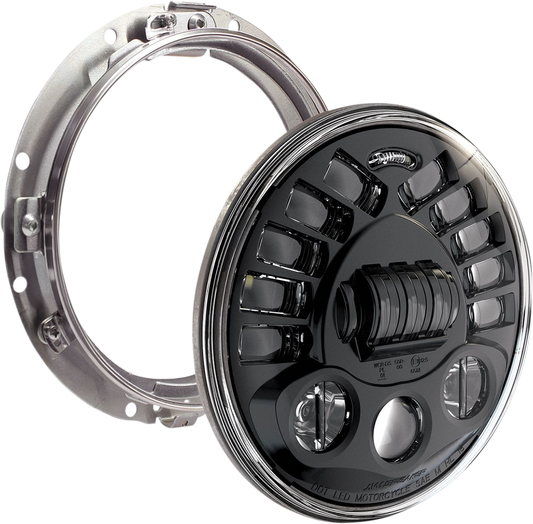 Custom Dynamics Adaptive Headlight with Mount 7" Black PB7A13B