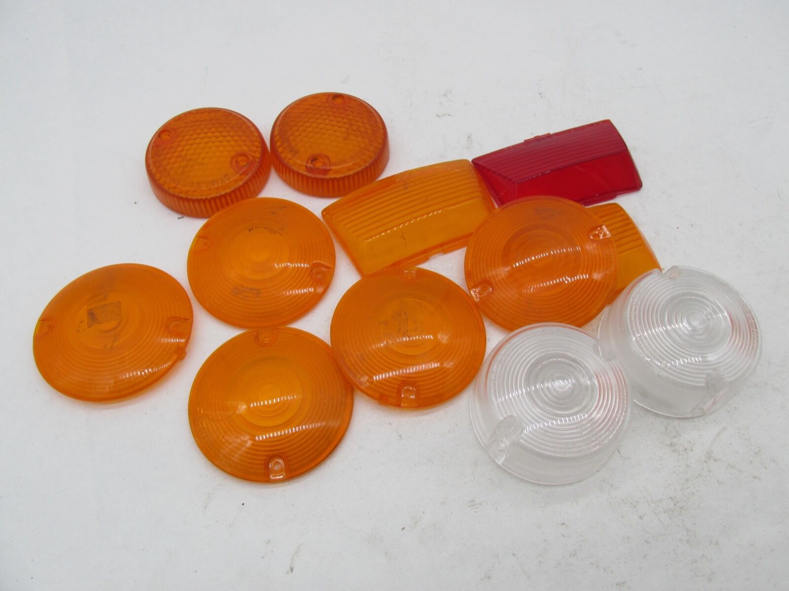 Large Mixed Lot of Harley Turn Signal Light Lenses & Fender Tip Marker Lenses