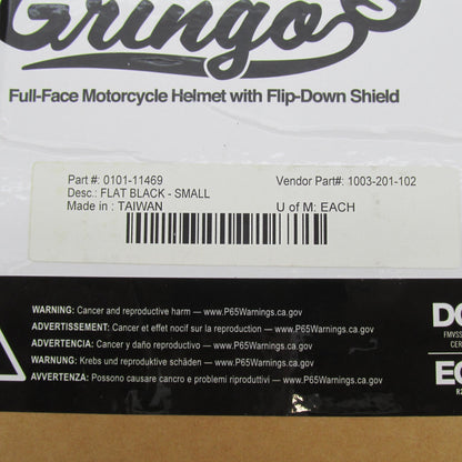 BIltwell NIB Gringo Model S w/ Shield SMALL Flat Black 1003-201-102 |