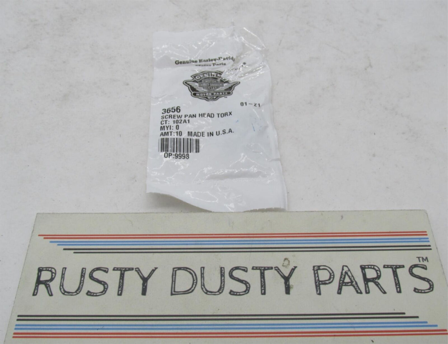 Lot of 8 Harley-Davidson Genuine NOS Pan Head Screws 3656