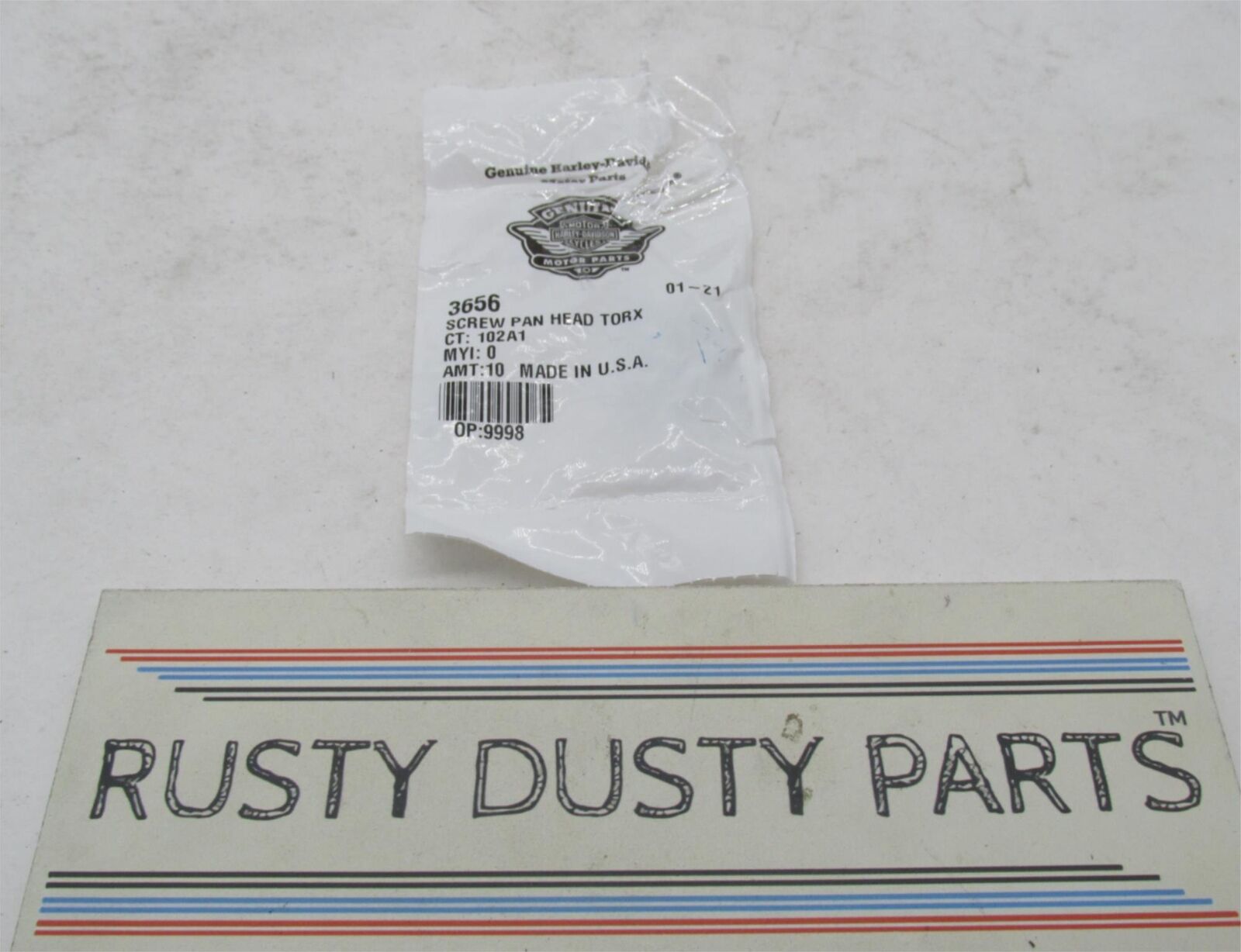 Lot of 8 Harley-Davidson Genuine NOS Pan Head Screws 3656