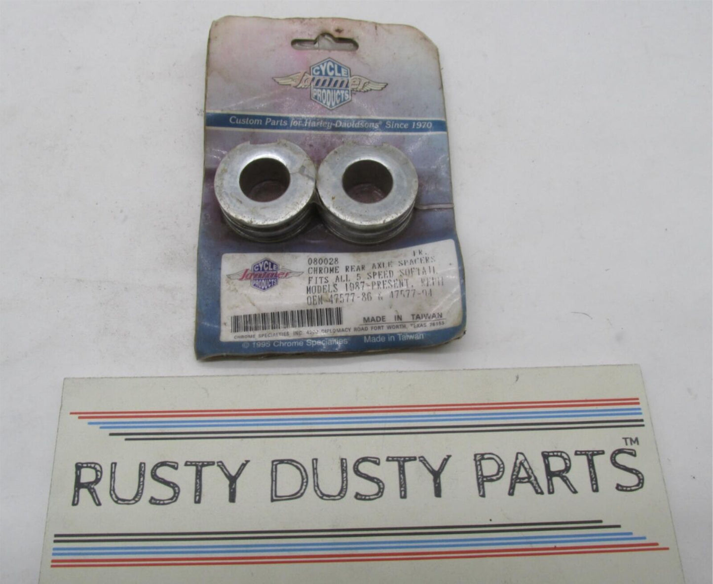 Harley Cycle Jammer 5 Speed Softail Rear Chrome Axle Spacers 080028 47577-86