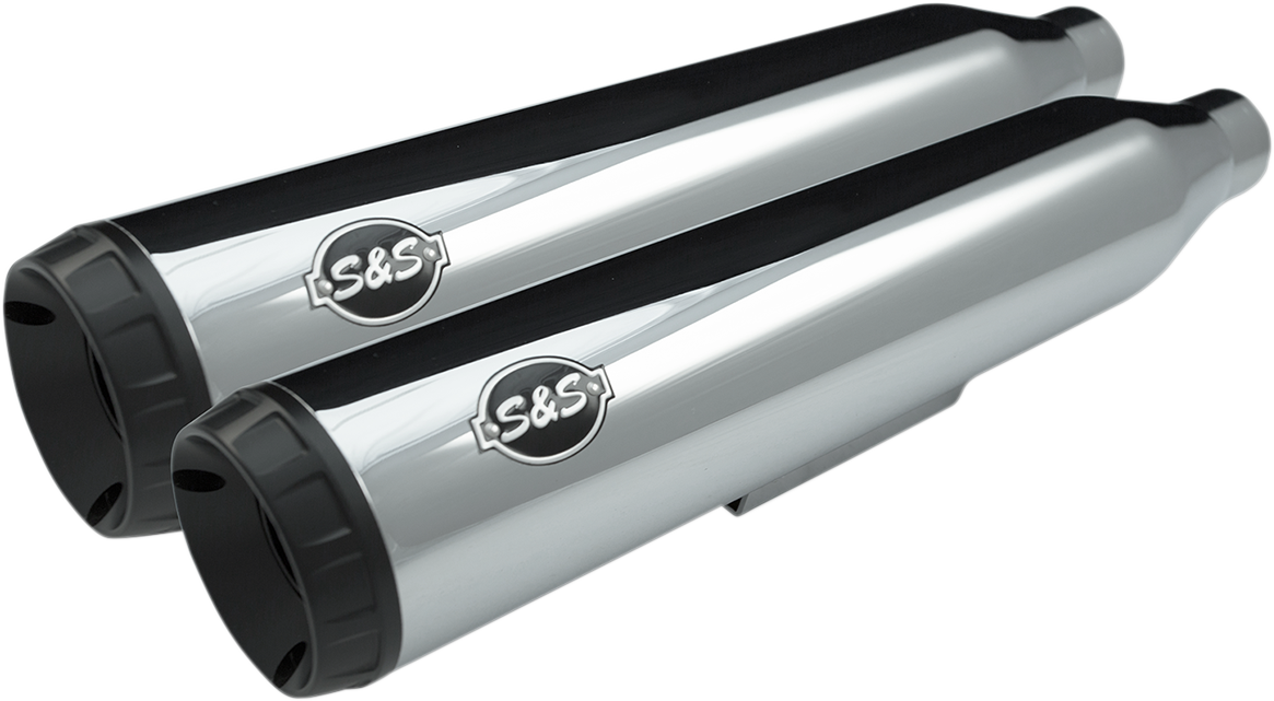 S & S Cycle Grand National Slip-On Mufflers Chrome 550-0719