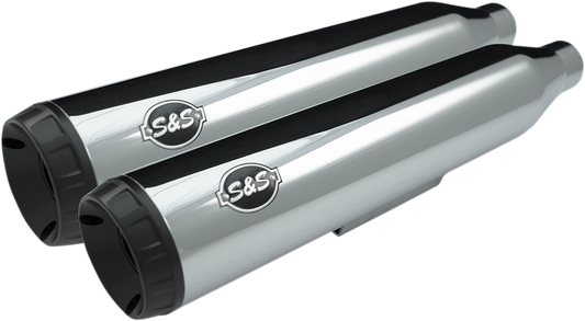 S & S Cycle Grand National Slip-On Mufflers Chrome 550-0719