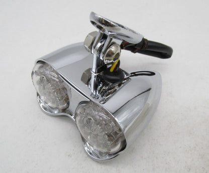 V-Twin Universal Motorcycle Harley Chrome Hi-Glide Amber Dual LED Light 33-0060