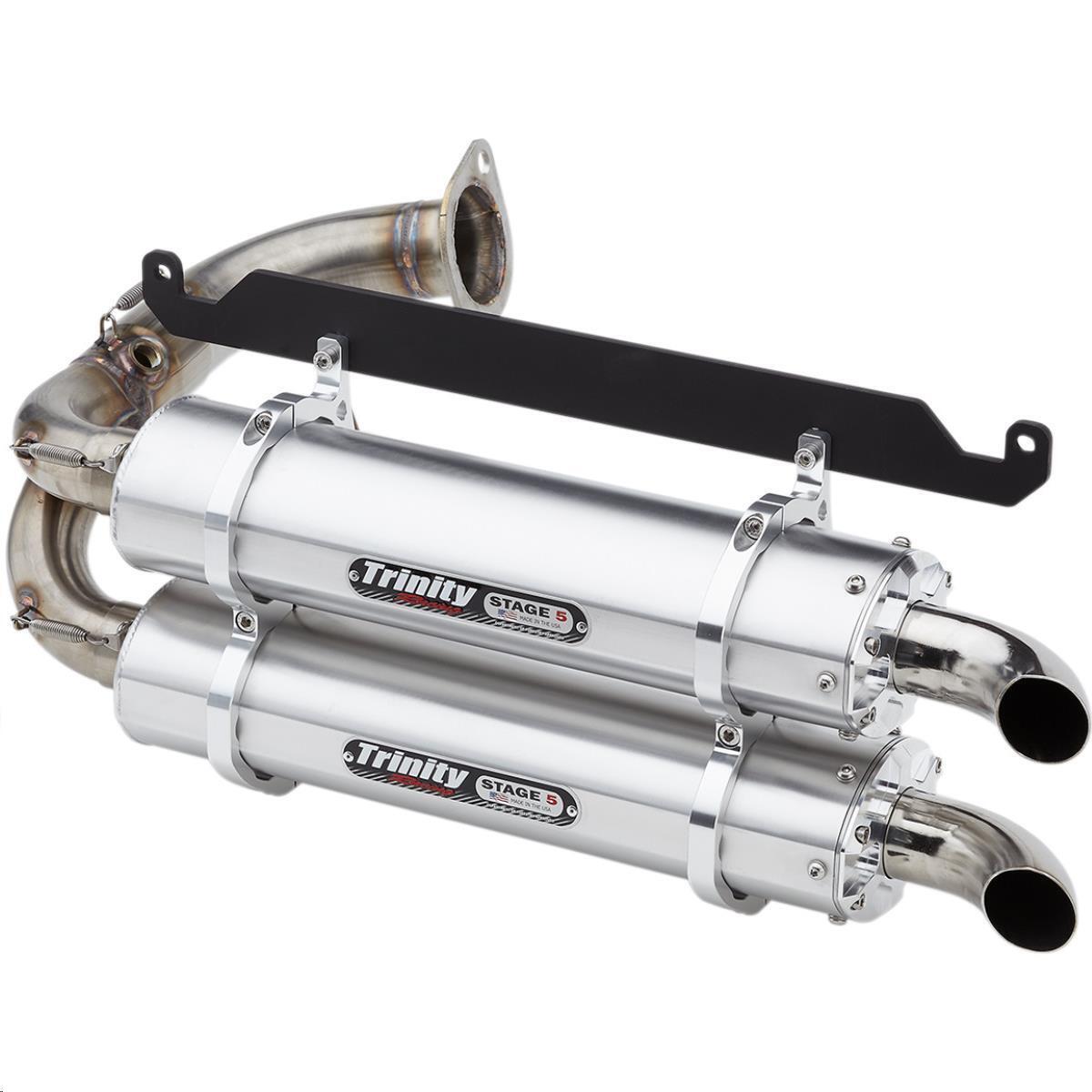 TRINITY RACING Stage 5 Slip On Mufflers Brushed TR-4169S