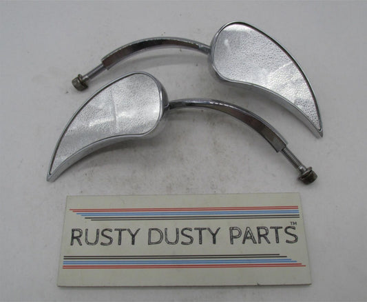Pair of Universal Motorcycle Honda Harley Custom Chopper Flame Teardrop Mirrors