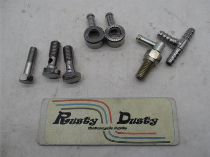 Mixed lot of Harley Motorcycle Brake Line Hardware Banjo Bolts T Junctions