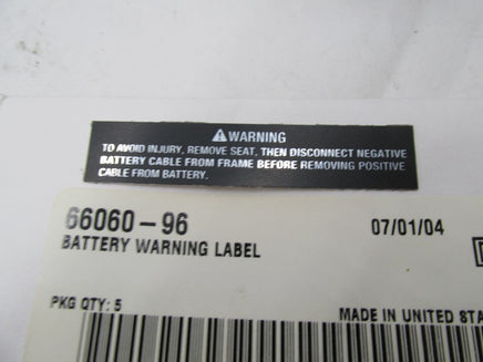 Lot of 2 Harley Davidson Genuine NOS Battery Warning Labels 66060-96