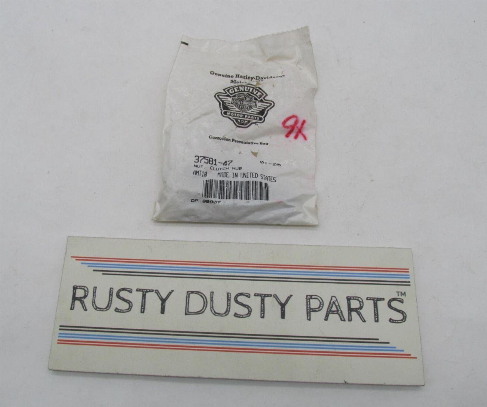 Lot of 8 Harley Davidson Genuine NOS Clutch Hub Nuts 37581-47