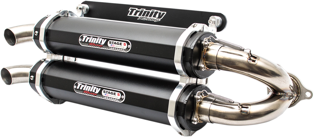 TRINITY RACING Stage 5 Slip On Mufflers Black TR-4152S-BK