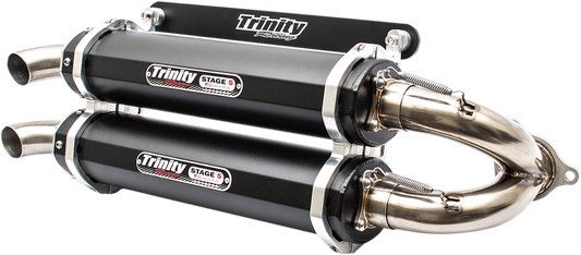 TRINITY RACING Stage 5 Slip On Mufflers Black TR-4152S-BK