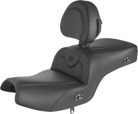 Saddlemen Heated RoadSofa Seat Black W/Black Stitching I20-06-187BRHCT