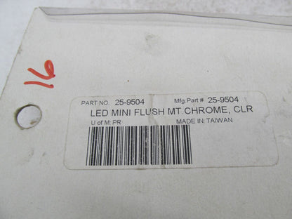 K&S Chrome LED Clear Mini Flush Mount Motorcycle Marker Lights 25-9504
