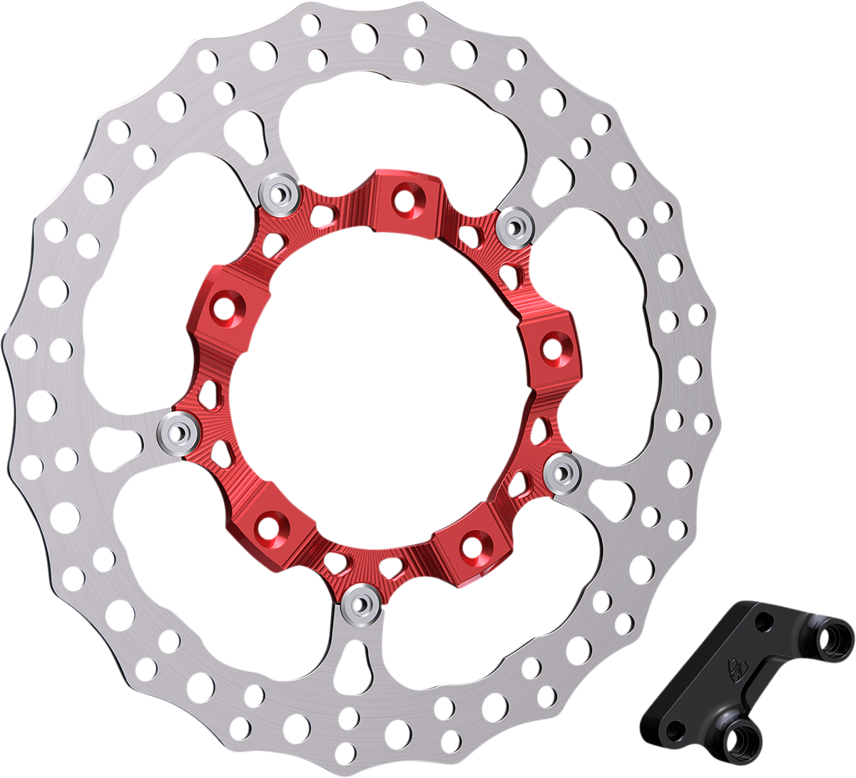 Arlen Ness Brake Rotor 14" Red Front Left 300003