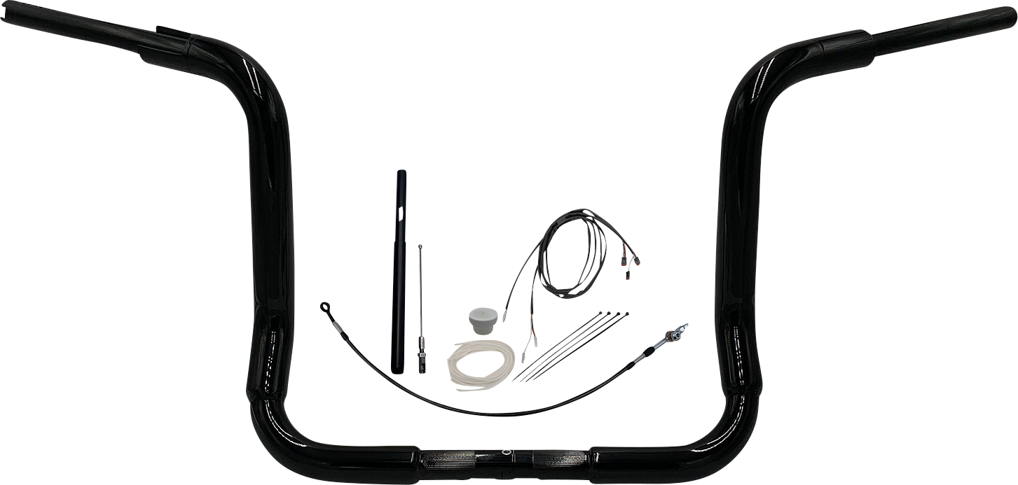 Fat Baggers, Inc. 1-1/2" EZ Install Rounded Top Handlebar Kit 14" Black 819414-B