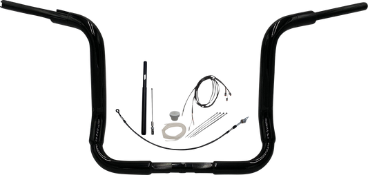 Fat Baggers, Inc. 1-1/2" EZ Install Rounded Top Handlebar Kit 14" Black 819414-B