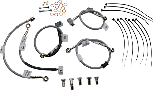 Galfer Stainlesss Steel Brake Line Kits 5 Lines Front Rear FK003D928-5