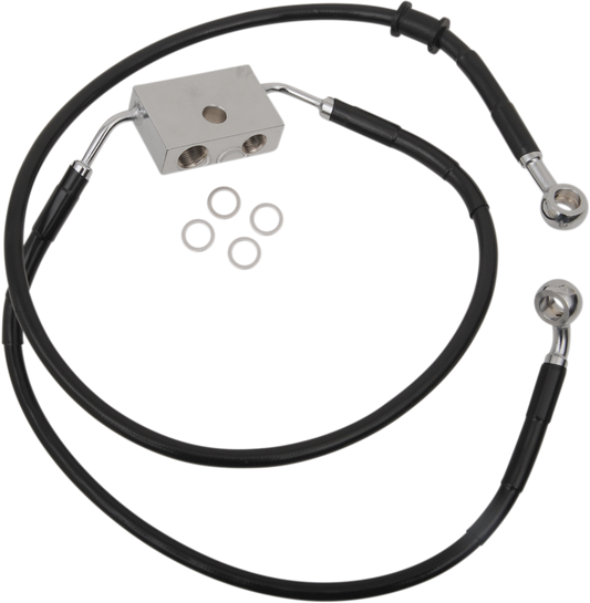 Drag Specialties Extended Stainless Steel Front Brake Line Kit 1741-5299