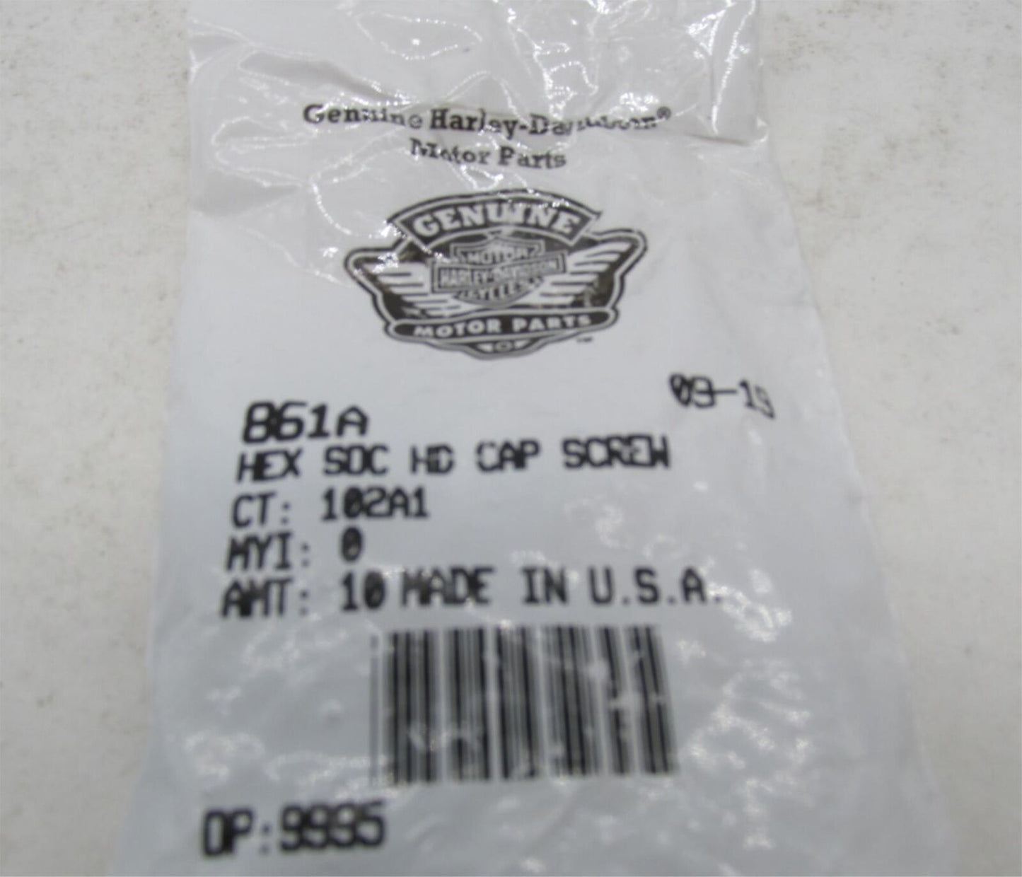 Lot of 4 Harley-Davidson Genuine NOS Hex Socket Head Grade 8 Screws 861A