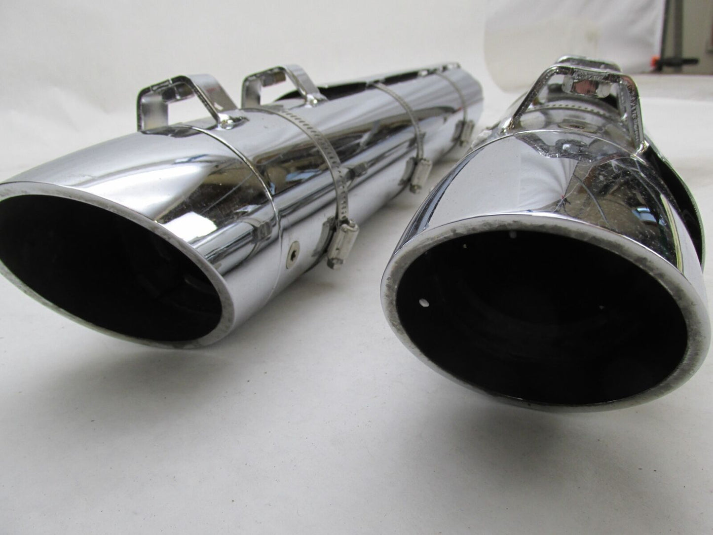 Set of Harley Davidson Touring Chrome After Market Exhaust Mufflers