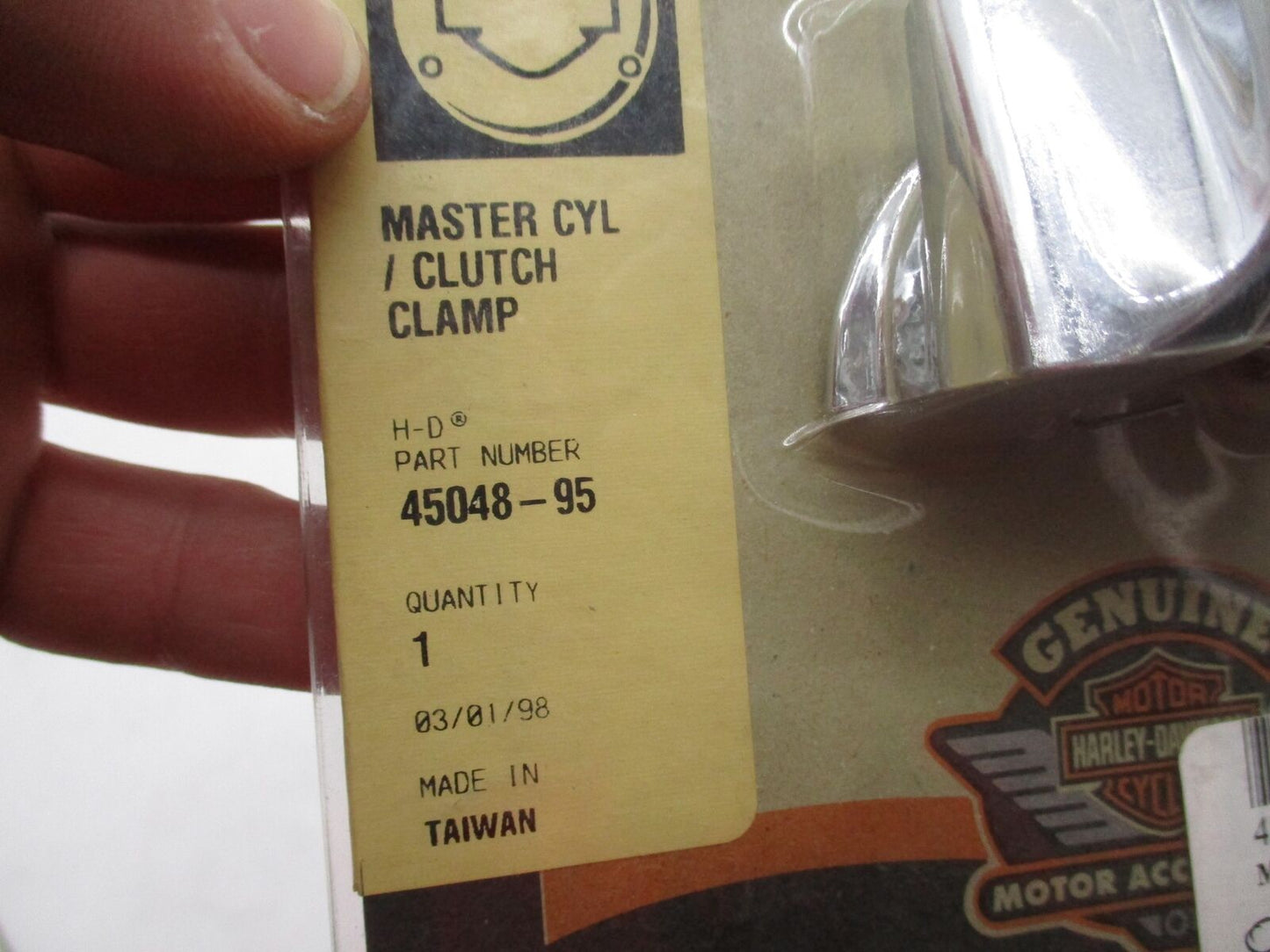 Harley Davidson Genuine NOS Chrome Master Cylinder Clutch Clamp 45048-95