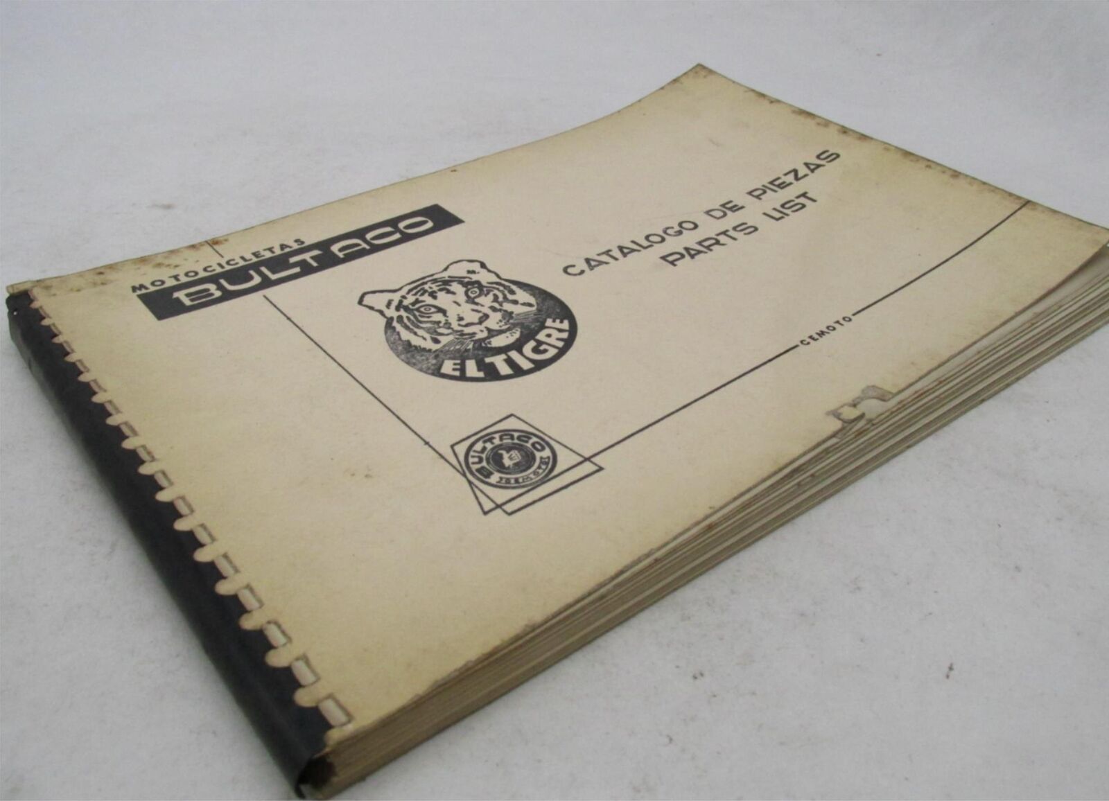 Bultaco Original Factory 1970 El Tigre Motorcycle Catalog Parts List Book