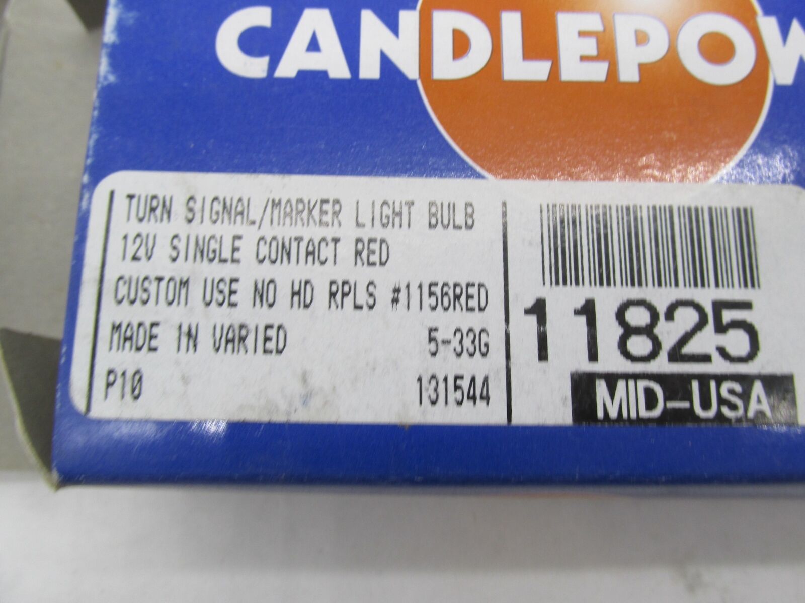 Lot of 4 Candlepower 12V Red Turn Signal Marker Light Bulbs 1156