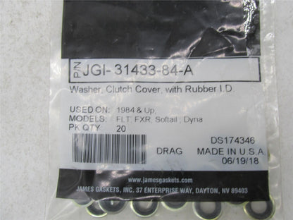 Lot of 17 Harley James Clutch Cover Washers w/ Rubber JGI-31433-84-A