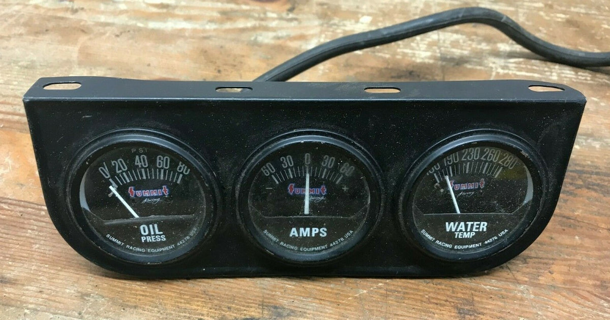 Summit Racing Gauge Dash Cluster Oil Pressure Amps Water Temperature 4