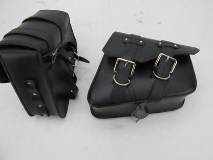 Pair of Synthetic Leather Universal Motorcycle Saddlebags Harley Honda Yamaha