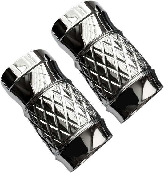EDDIE TROTTA DESIGNS Fork Slider Covers Stock Chrome Platinum-Cut TC-963
