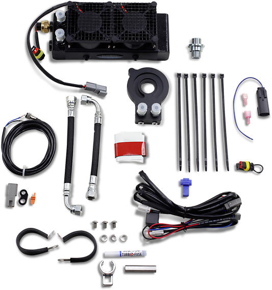 ULTRACOOL 3.0 Lower Fairing Mount Oil Cooler with Fan Kit for M8 Black SMT8-3