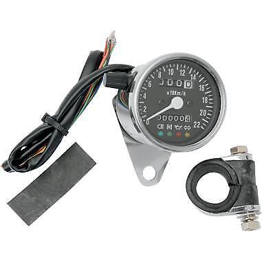 Drag Specialties Mini Mechanical Speedometer with LED Indicators 2210-0207