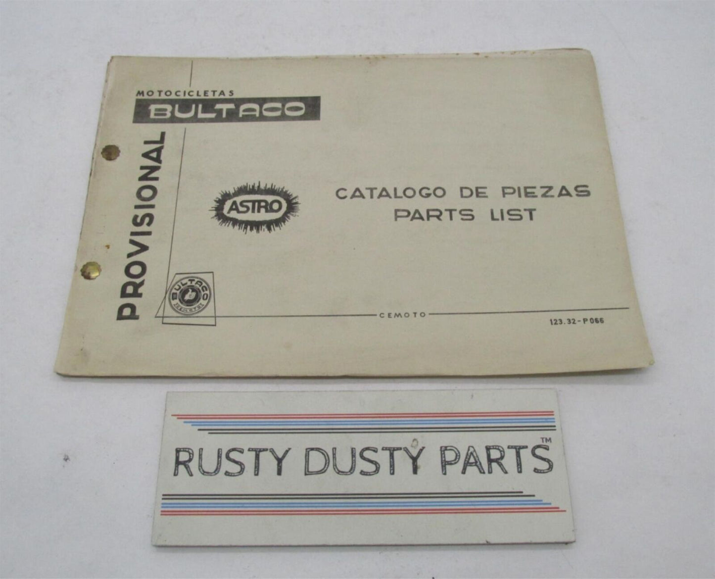 Bultaco Original Factory 1973 Provisional Astro Parts Catalog List 123.32-P066
