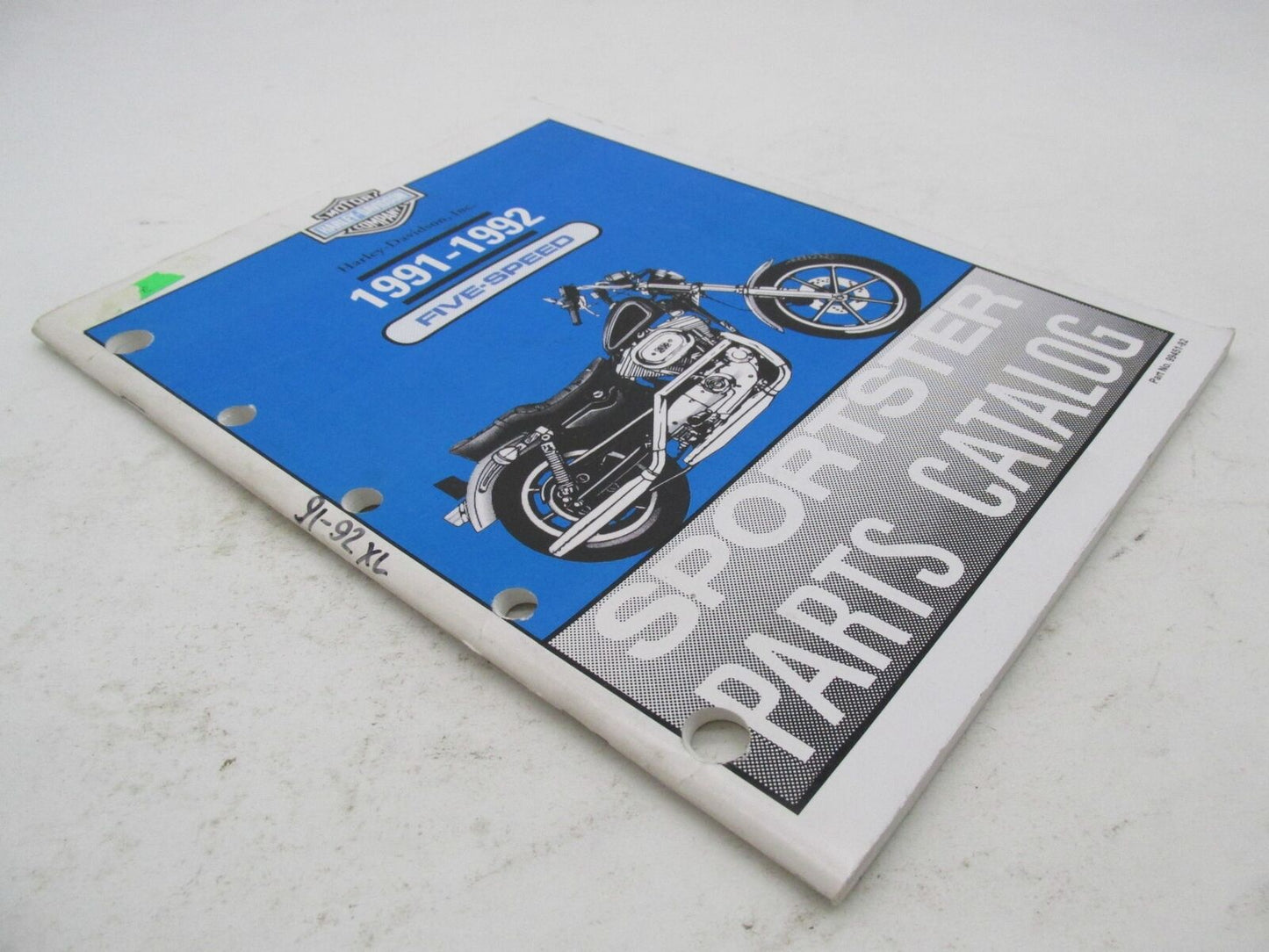 Harley-Davidson Official Factory 1991-1992 Sportster Parts Catalog 99451-92
