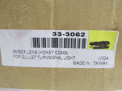 Set of 2 Harley Wyatt Gatling Bullet Turn Signal Amber Honey Comb Lenses 33-3062