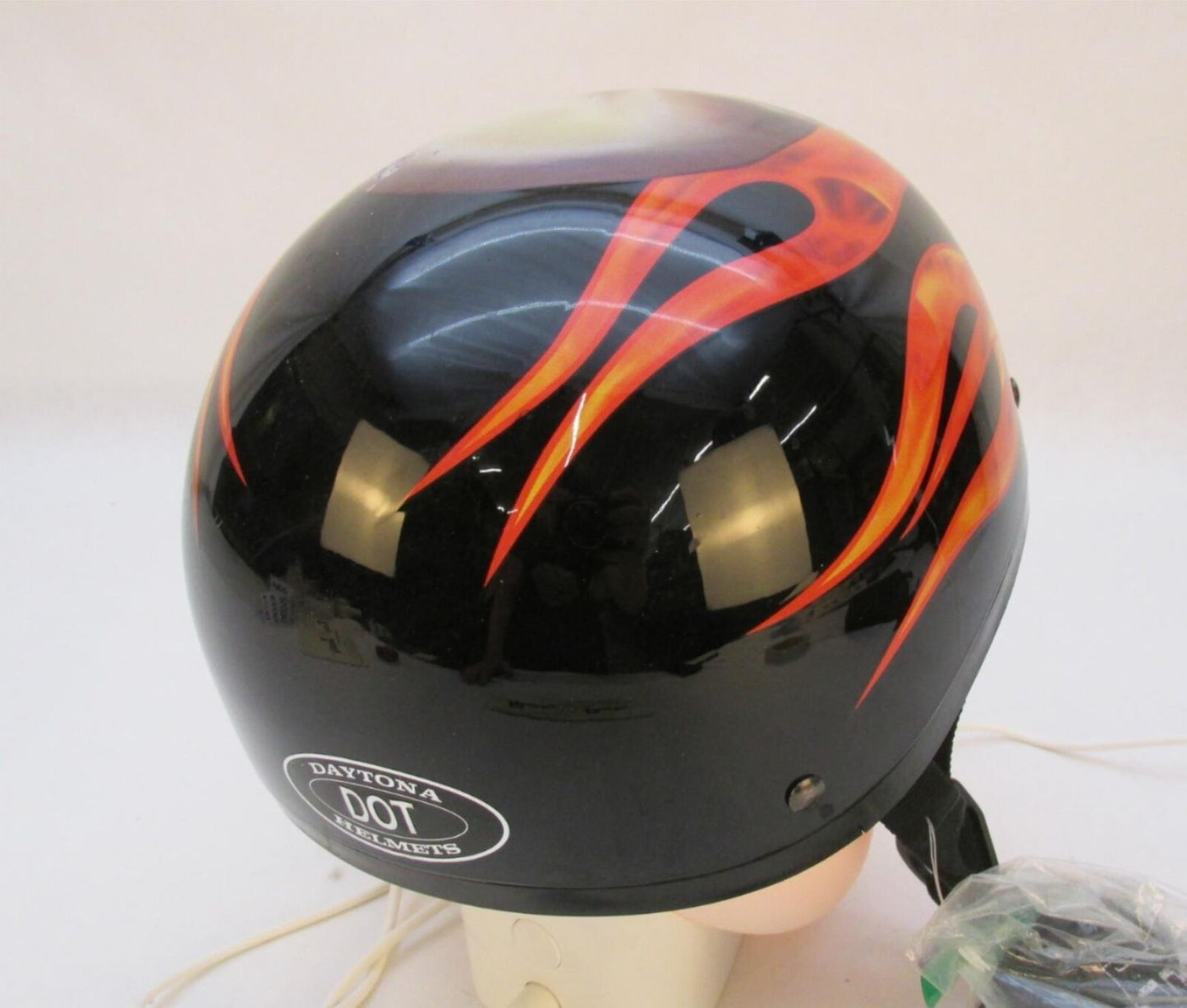 Daytona New Skull Red Flames Open Face Size Extra Small S Motorcycle Helmet