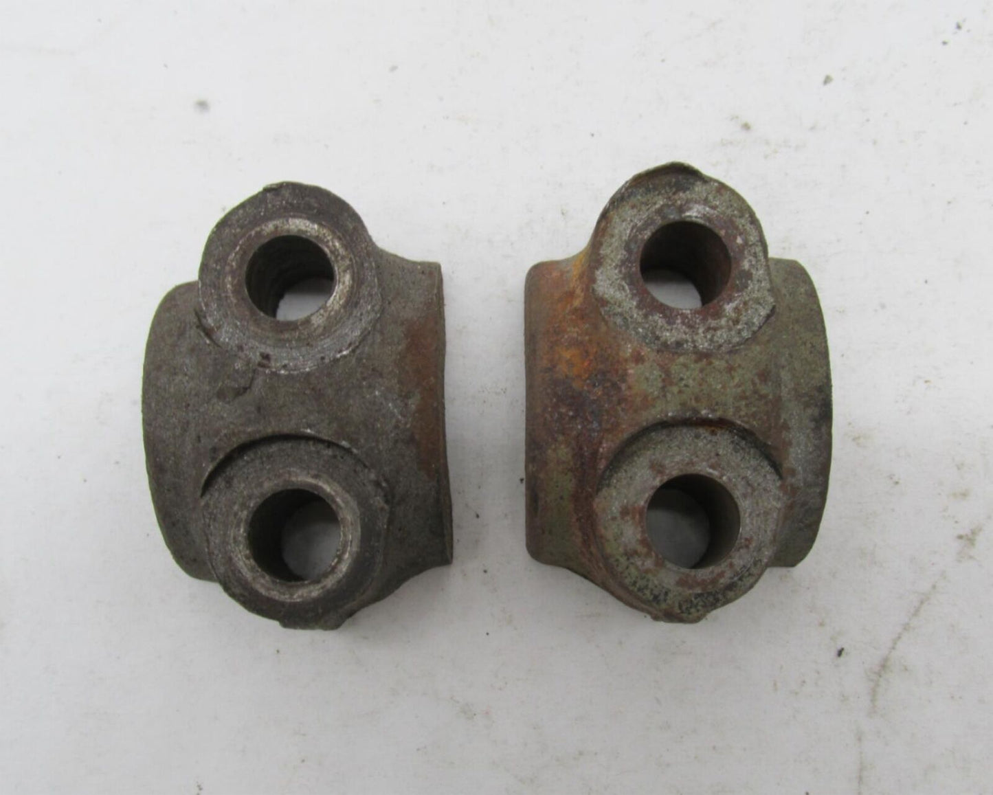 Pair of Vintage Triumph BSA Early Pre Unit Front Axle Fork Covers Clamps