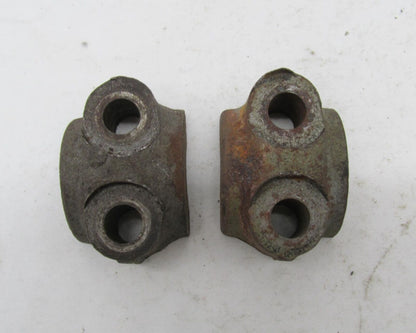 Pair of Vintage Triumph BSA Early Pre Unit Front Axle Fork Covers Clamps