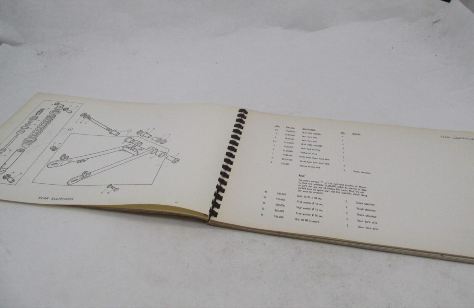 Bultaco Orginal Factory 1968 El Montadero Parts List Catalog