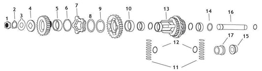 Andrews Cluster Gear for 4-Speed -1.23 Ratio (13) 206330