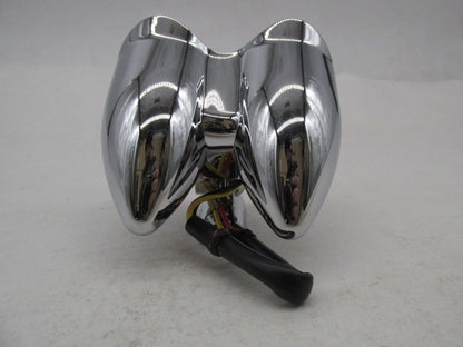 V-Twin Universal Motorcycle Harley Chrome Hi-Glide Amber Dual LED Light 33-0060