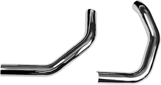 Paughco 1 3/4" Side-By-Side Upsweep Fishtail Heat Shields Chrome 419SBS