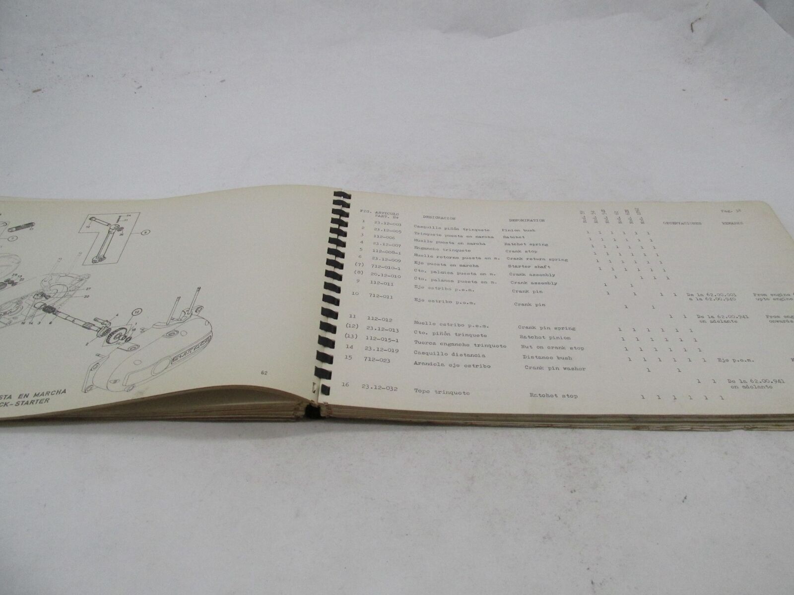 Bultaco Original Factory 1970 Lobito Mk3 Motorcycle Catalog Parts List Book