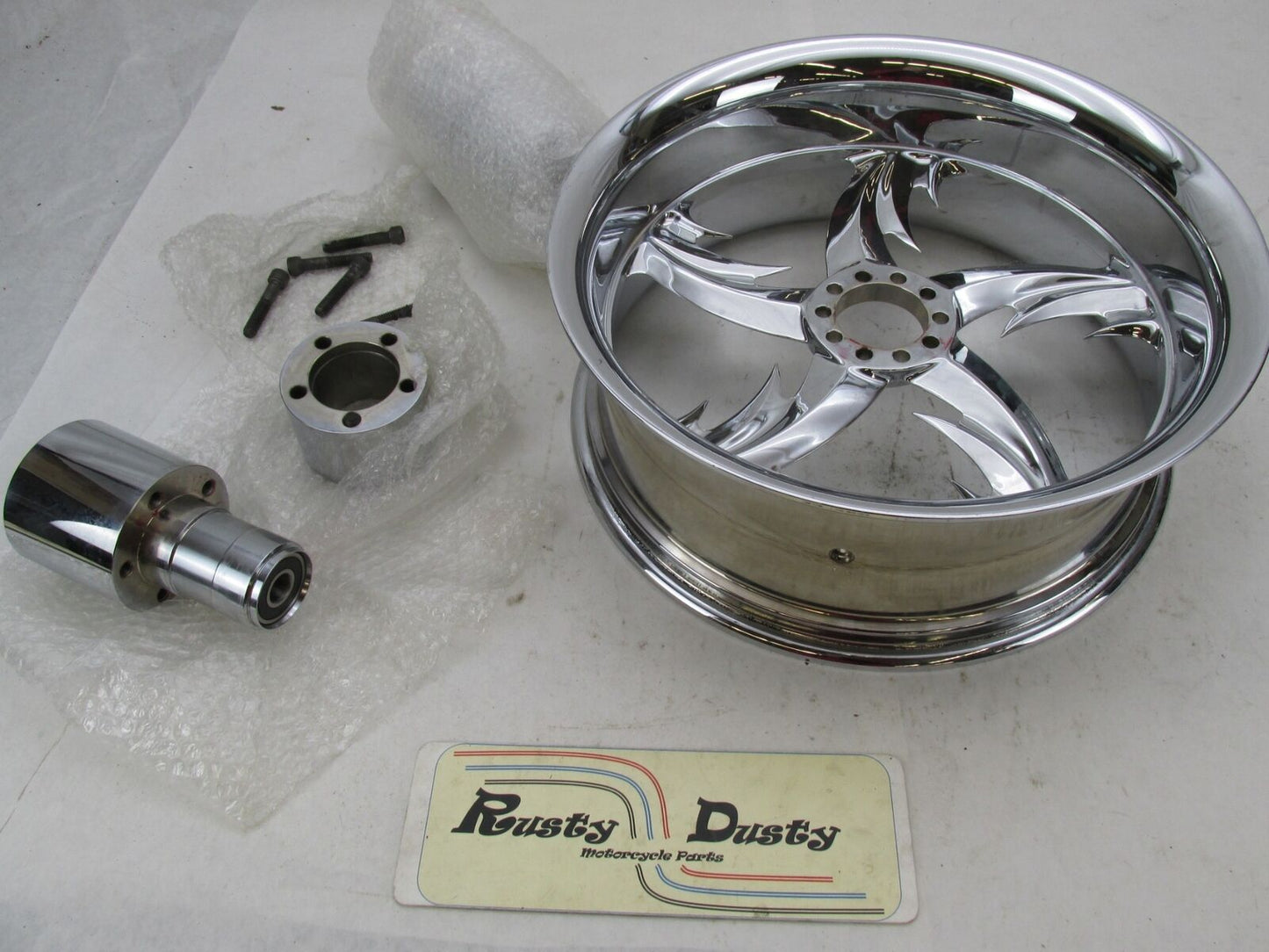 Harley Davidson Custom Chopper 6.5X16 Chrome Star Blade Rim Wheel with Hub