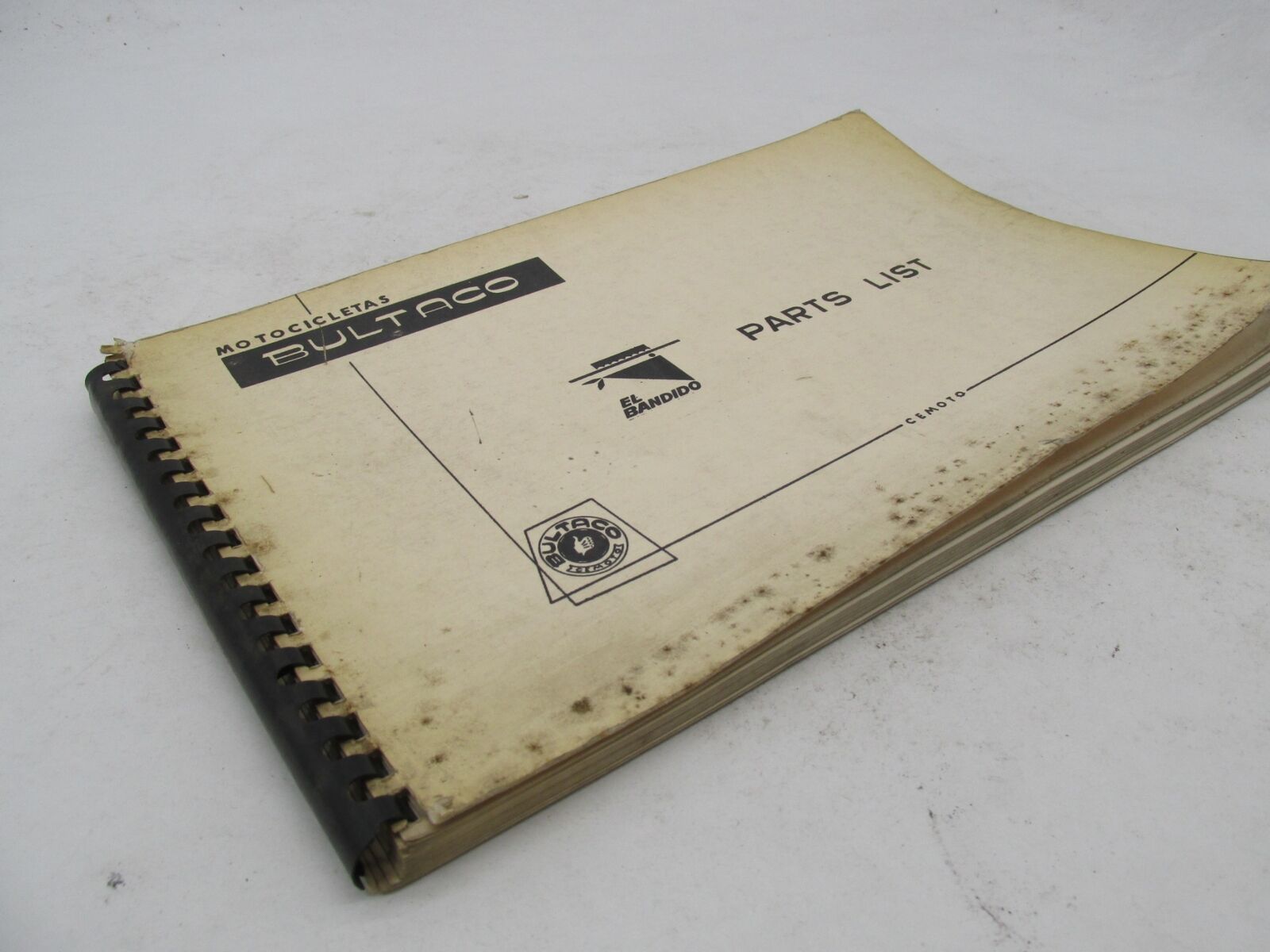 Bultaco Original Factory 1968 El Bandido Motorcycle Catalog Parts List
