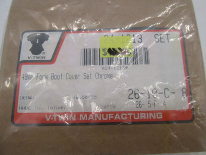 Harley Davidson V-Twin Chrome 49MM Fork Boot Cover Set 24-1213 46590-05